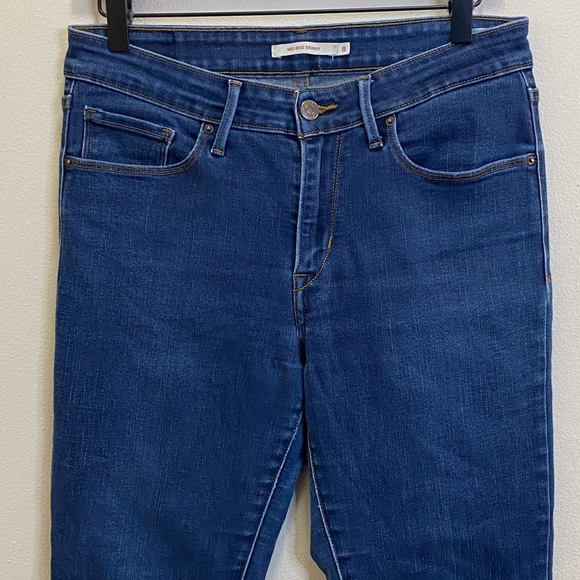 Levi’s mid rise straight skinny jeans size 8 - Picture 3 of 10